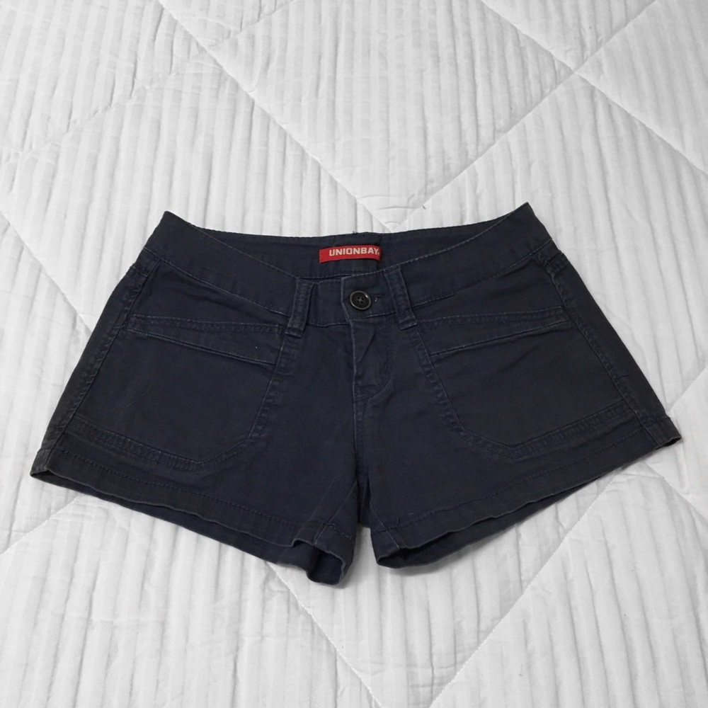Union Bay Navy Blue Cargo Shorts (low-waisted)